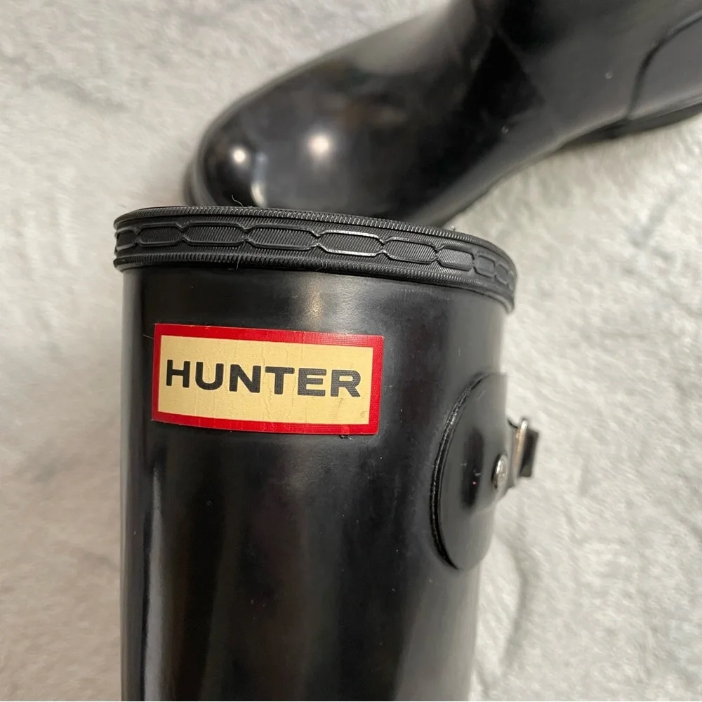 Kids Hunter Original Gloss Jet‎ Black Rain Boots 5/6